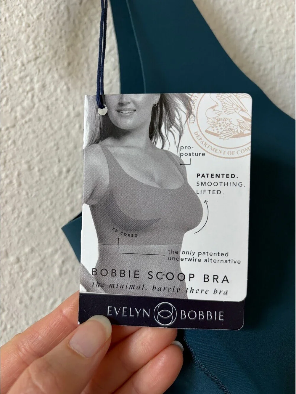 Evelyn Bobbie Bobbie Scoop Bra Teal Size Medium Wireless Comfy